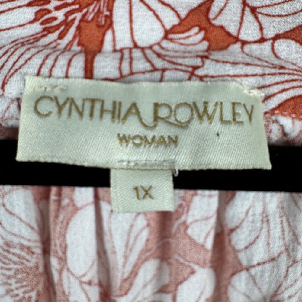 Cynthia Rowley Rust Floral V-Neck Peasant Blouse - Picture 7 of 12